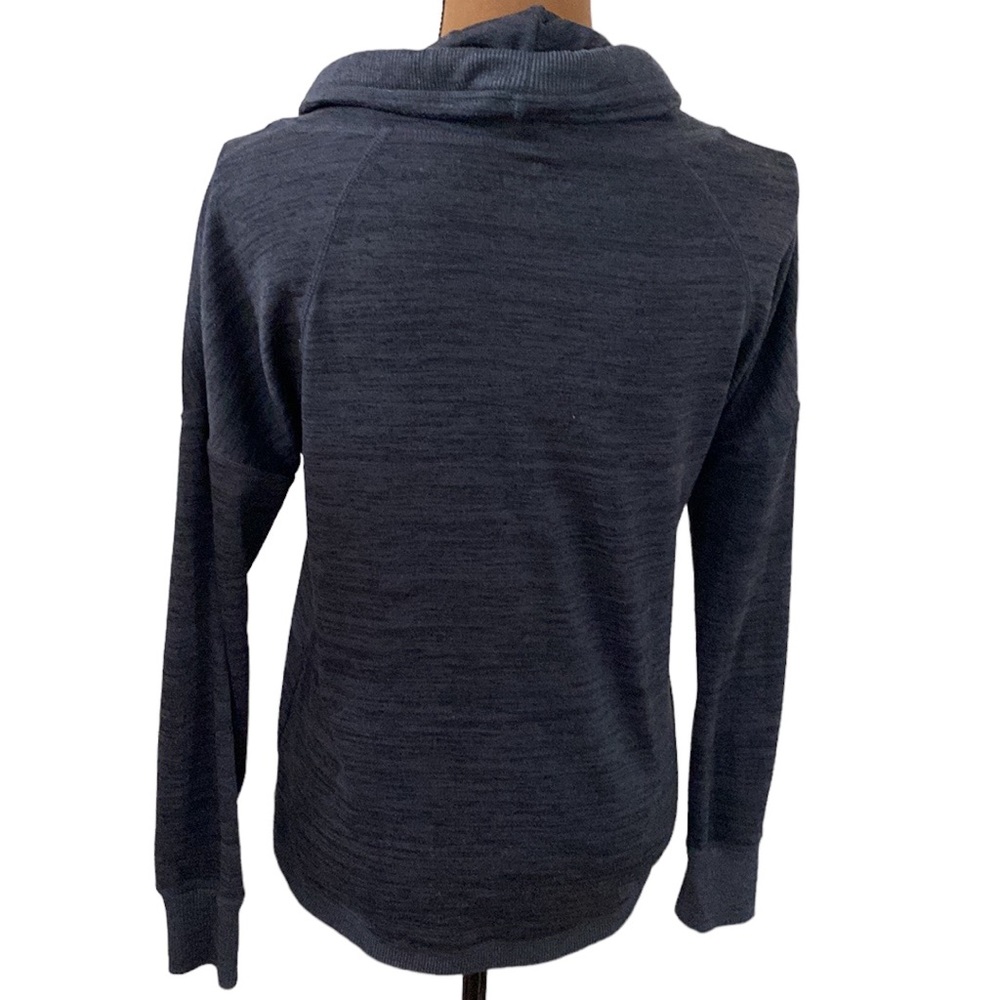 Athleta Blissful charcoal space dye drawstring cowlneck sweatshirt size XS - Picture 3 of 13